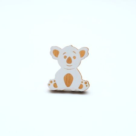 Handmade Acacia Wood Koala Knob for Kids Furniture